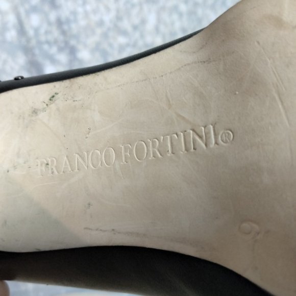 Franco Fortini studded black leather silver studding heels womens size  6 - Picture 9 of 9